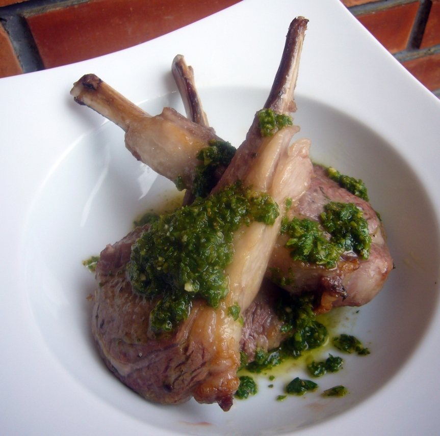 grilled lamb chops with chimchurri sauce1